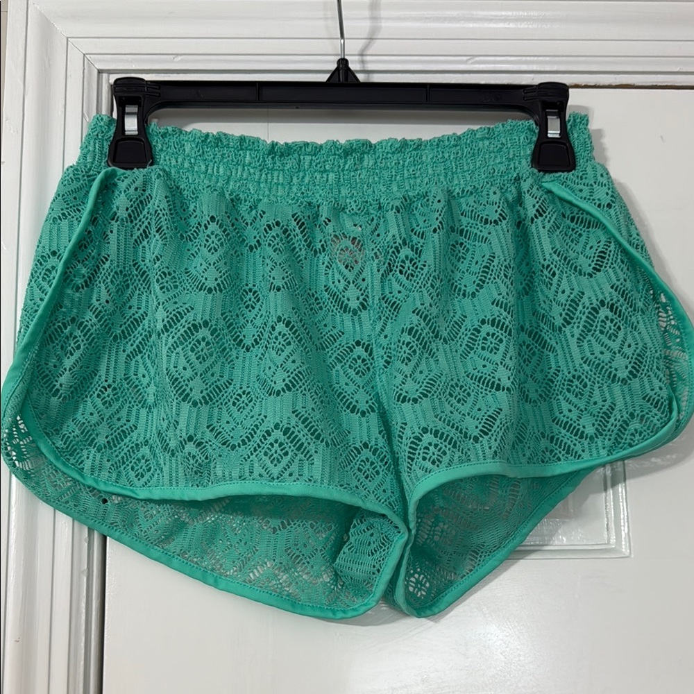 Green Swim Coverup Shorts